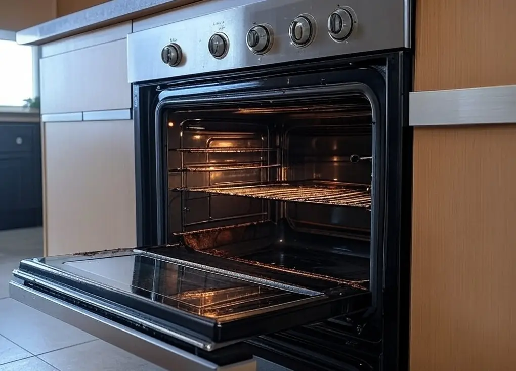 A Woman’s Guide to Non-Toxic Oven Cleaning: Keep Your Kitchen Safe and Spotless Dirty oven stained with soot