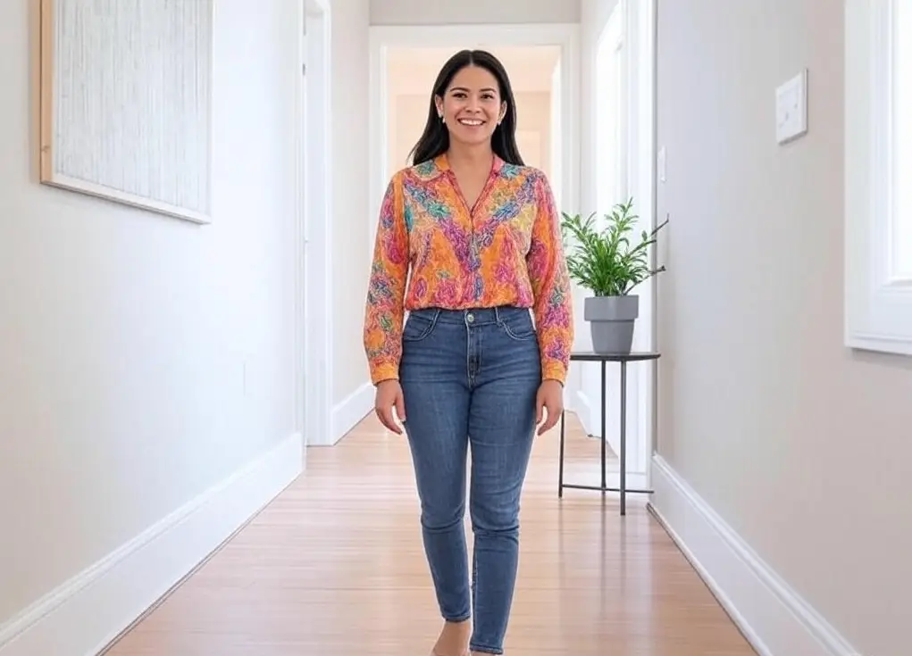 Why a Clean Home Makes You Happier | Scientifically lady walking through a clean hallway
