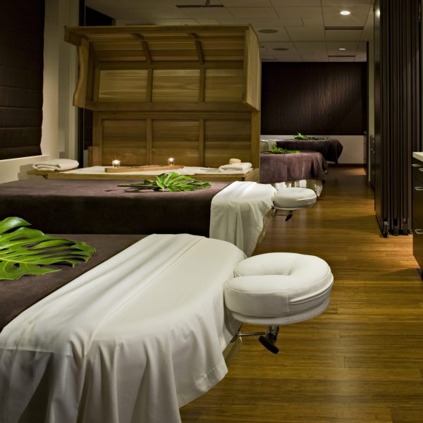 Massage tables in empty spa